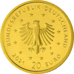 5 x 20 Euro Goldmünze "Schwarzspecht" - Deutschland 2021 - Serie: "Heimische Vögel" - A D F G J