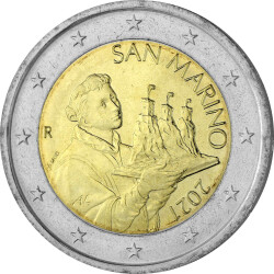 2 Euro Kursm&uuml;nze San Marino 2021 bankfrisch -...