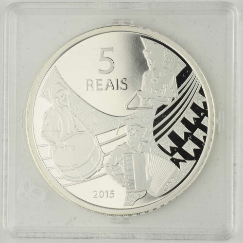 5 Reais Brasilien 2016 Silber PP Olympische Spiele Beachvolleyball