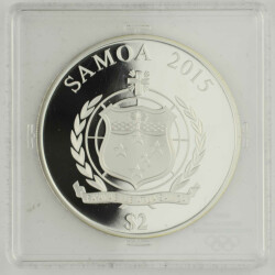 2 Dollar Samoa 2015 Fackellauf Silber