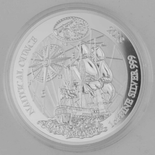 1 Unze Ruanda 2018 Silber PP HMS Endeavour Nautical Ounce 50 Francs
