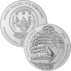 50 Francs Ruanda 2021 - 1 Unze Silber BU - Nautical...