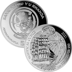 50 Francs Ruanda 2021 - 1 Unze Silber PP - Nautical Ounce: Sedov