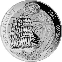 50 Francs Ruanda 2021 - 1 Unze Silber PP - Nautical Ounce: Sedov