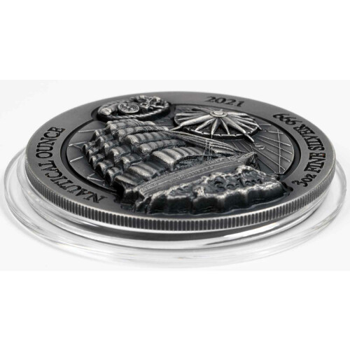 1000 Francs Ruanda 2021 - 3 Unzen High Relief Silber BU - Nautical Ounce: Sedov