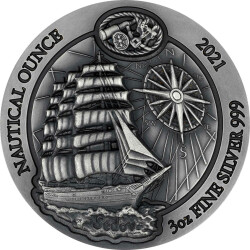1000 Francs Ruanda 2021 - 3 Unzen High Relief Silber BU - Nautical Ounce: Sedov