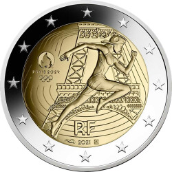 2 Euro Gedenkmünze Frankreich 2021 st - Olympische Spiele / Marianne sprintet