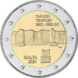 2 Euro Gedenkmünze Malta 2021 bfr. - Tempel von Tarxien