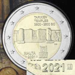 2 Euro Gedenkmünze Malta 2021 st - Tempel von Tarxien - im Blister