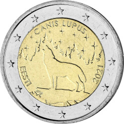 2 Euro Gedenkmünze Estland 2021 bfr. - Der Wolf