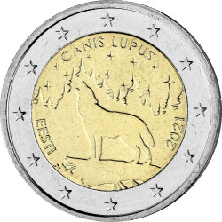 2 Euro Gedenkm&uuml;nze Estland 2021 bfr. - Der Wolf