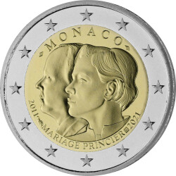 2 Euro Gedenkmünze Monaco 2021 PP - 10. Hochzeitstag...