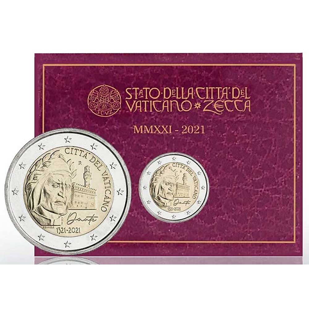 2 Euro Gedenkmünze Vatikan 2021 st Dante Alighieri, 38,95 2 Euro Gedenkmünze Vatikan 2021 st Dante Alighieri, 38,95