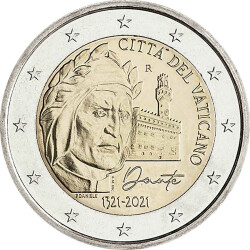 2 Euro Gedenkmünze Vatikan 2021 st - Dante Alighieri