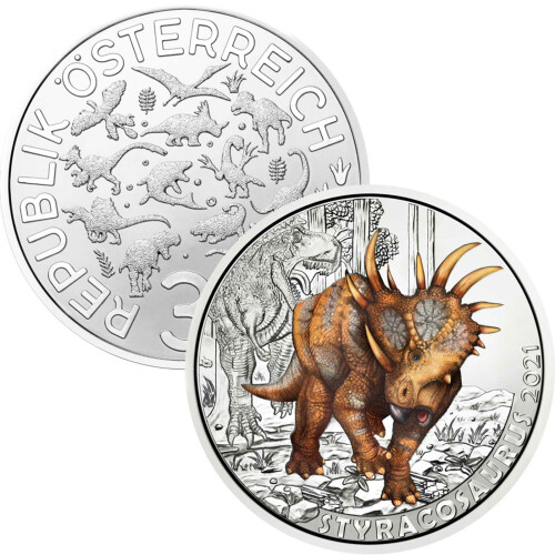 3 € Österreich 2021 Super Saurier Styracosaurus Albertensis (8.)