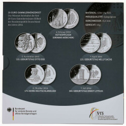 20 Euro Gedenkmünzen-Set Deutschland 2016 Polierte Platte (PP)