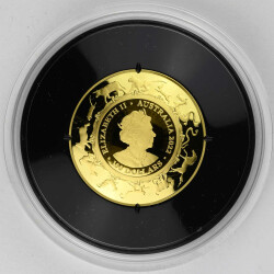 100 Dollar Australien 2022 1 Unze Gold PP - Jahr des Tigers gewölbt Dome-Shape