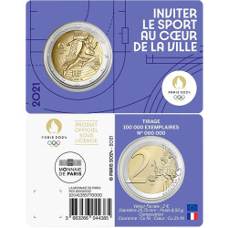 2 Euro Gedenkmünze Frankreich 2021 st - Olympische Spiele / Marianne sprintet (violett)