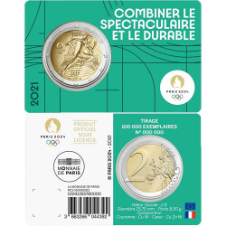 2 Euro Gedenkmünze Frankreich 2021 st - Olympische...