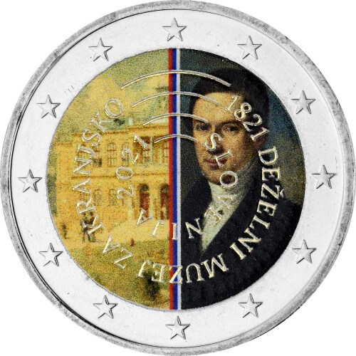2 Euro Slowenien 2021 - Regionalmuseums von Krain - coloriert / mit Farbe