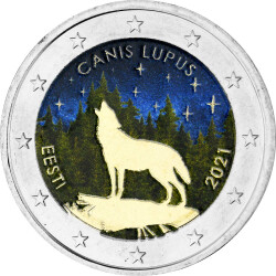 2 Euro Gedenkmünze Estland 2021 bfr. - Der Wolf -...