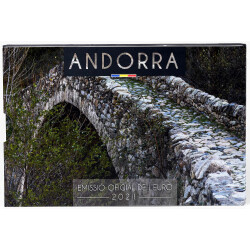2 x 1,25 Euro Gedenkmünze Andorra 2021 st - Narzisse & Brücke von Margineda - im Blister
