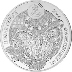50 Francs Ruanda 2022 - 1 Unze Silber BU - Lunar: Jahr...