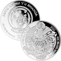50 Francs Ruanda 2022 - 1 Unze Silber PP - Lunar: Jahr...