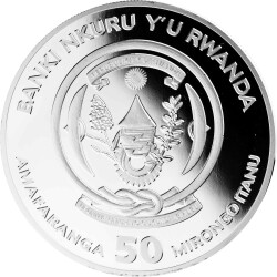 50 Francs Ruanda 2022 - 1 Unze Silber PP - Lunar: Jahr des Tigers