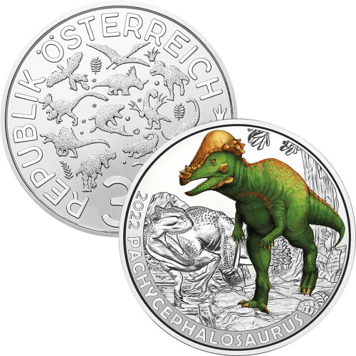 3 € Österreich 2022 Super Saurier Pachycephalosaurus Wyomingensis (11.)