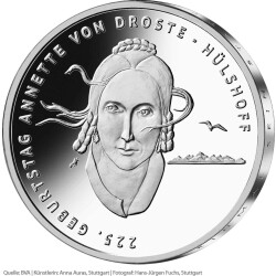 20 Euro Deutschland 2022 Silber PP - Annette von Droste-Hülshoff