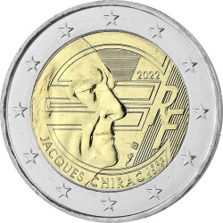 2 Euro Gedenkmünze Frankreich 2022 bfr. - Jaques Chirac