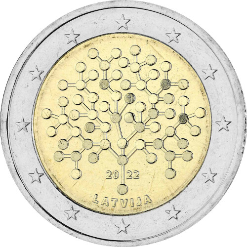 2 Euro Gedenkmünze Lettland 2022 bfr. - 100 Jahre Bank von Lettland