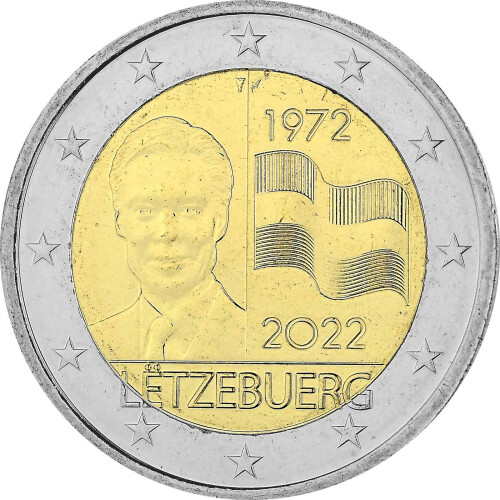 2 Euro Gedenkmünze Luxemburg 2022 bfr. - 50 Jahre Flagge