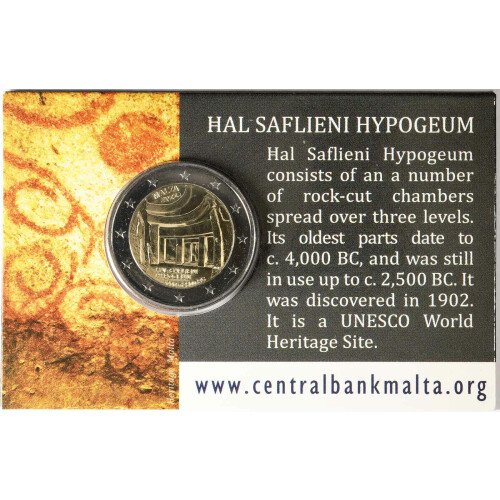 2 Euro Gedenkmünze Malta 2022 st - Hal Saflieni - im Blister