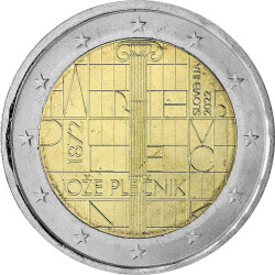2 Euro Gedenkmünze Slowenien 2022 bfr. - Joze Plecnik
