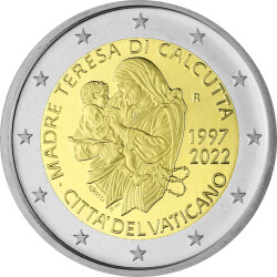 2 Euro Gedenkmünze Vatikan 2022 PP - Mutter Theresa...