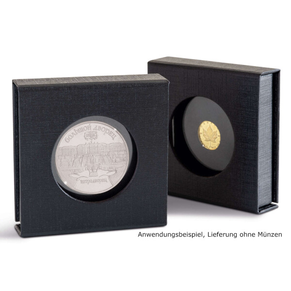 Leuchtturm AIRBOX Münzetui – Aufstellfunktion Für 1 QUADRUM-Kapsel – Schwarz, Stabiler Karton Leuchtturm AIRBOX Münzetui – Aufstellfunktion Für 1 QUADRUM-Kapsel – Schwarz, Stabiler Karton