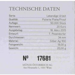 20 Euro Gedenkmünze Österreich 2015 - Quartär / Leben auf der Erde