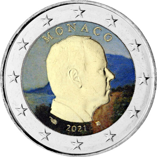 2 Euro Monaco 2021 - Albert II. - coloriert