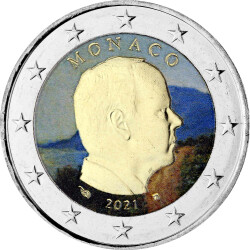 2 Euro Kursmünze Monaco 2021 bankfrisch - Albert II....