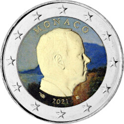 2 Euro Monaco 2021 - Albert II. - coloriert