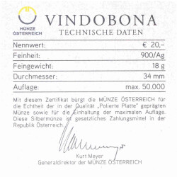 20 Euro Gedenkmünze Österreich 2010 Silber PP -Vindobona