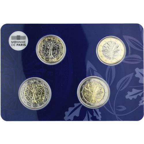 1 & 2 Euro Kursmünze Frankreich 2021 / 2022 st - altes/neues Motiv - in CoinCard