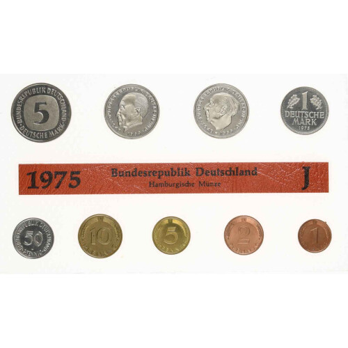KMS BRD 1975 10,68 DM Stempelglanz - J Hamburg