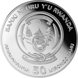 50 Francs Ruanda 2022 - 1 Unze Silber PP - African Ounce: Pelikan