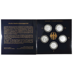 5 x 10 DM Gedenkmünze 2001 PP - 50 Jahre...