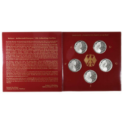 5 x 10 DM Gedenkmünze 1999 PP - Weimar/Goethe - A D...