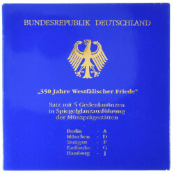 5 x 10 DM Gedenkm&uuml;nze 1998 PP - 350 Jahre...