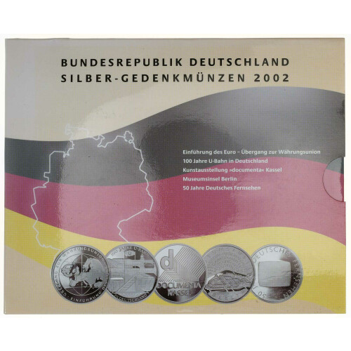 10 Euro Gedenkmünzen-Set Deutschland 2002 Polierte Platte (PP)